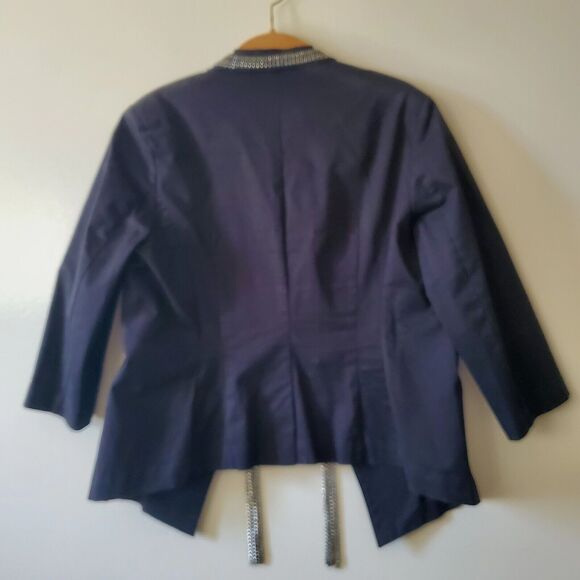 Rock & Republic Embellished Short Blazer Sz 14 Small Seam Rip Costume Pirates - Picture 11 of 15